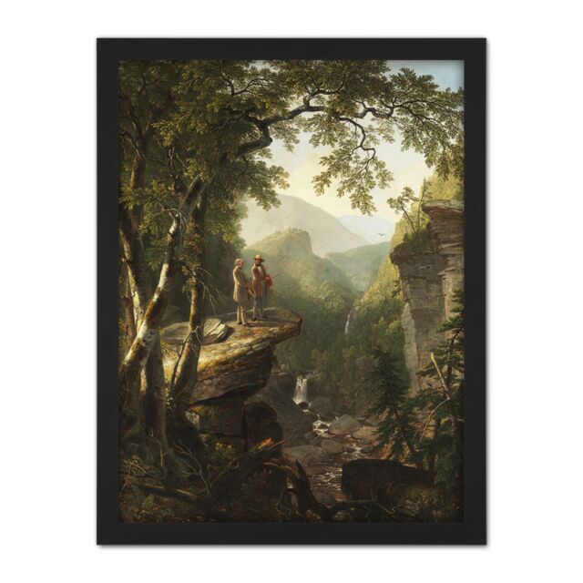 "Artery8 Wall Art Print Durand Kindred Spirits Painting Large Framed Wall Décor Art in Brown - Size: W18"" x H24""" - image 1