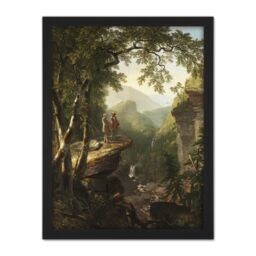 "Artery8 Wall Art Print Durand Kindred Spirits Painting Large Framed Wall Décor Art in Brown - Size: W18"" x H24""" - thumbnail 1