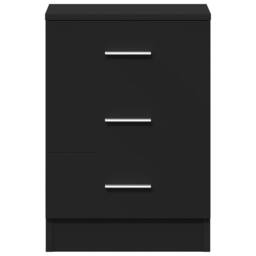 Berkfield Home Bedside Cabinet Black 38x35x56 cm Engineered Wood - Size: 38 x 35 x 56 cm - thumbnail 6