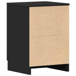 Berkfield Home Bedside Cabinet Black 38x35x56 cm Engineered Wood - Size: 38 x 35 x 56 cm - thumbnail 8