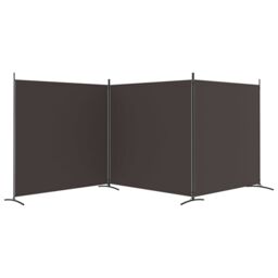 Berkfield Home 3-Panel Room Divider Brown 525x180 cm Fabric - thumbnail 4
