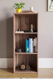 Home Discount Vida Designs Oxford 3 Tier Cube Bookcase Space-saving Storage in Walnut - thumbnail 3