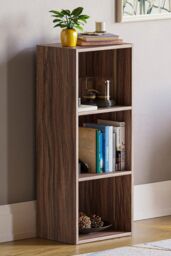 Home Discount Vida Designs Oxford 3 Tier Cube Bookcase Space-saving Storage in Walnut