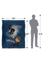 Warner Brothers Harry Potter Expecto Patronum Chibi Potter Blanket 152 x 127 cm in White - thumbnail 5