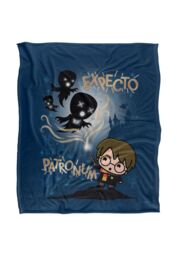 Warner Brothers Harry Potter Expecto Patronum Chibi Potter Blanket 152 x 127 cm in White - thumbnail 1