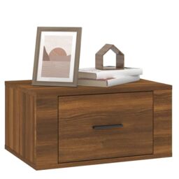 Berkfield Home Wall-mounted Bedside Cabinets 2 pcs Brown Oak 50x36x25 cm - Size: 50 x 36 x 25 cm - thumbnail 4