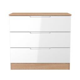 Ready Assembled 2 U Lucca 3 Drawer Chest (Ready Assembled) in Light Oak - Size: Medium - thumbnail 2