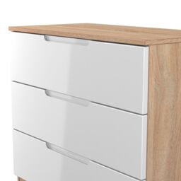 Ready Assembled 2 U Lucca 3 Drawer Chest (Ready Assembled) in Light Oak - Size: Medium - thumbnail 5