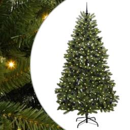 Berkfield Home Elegant Artificial Christmas Tree with Stand Green 240 cm PVC and - thumbnail 3