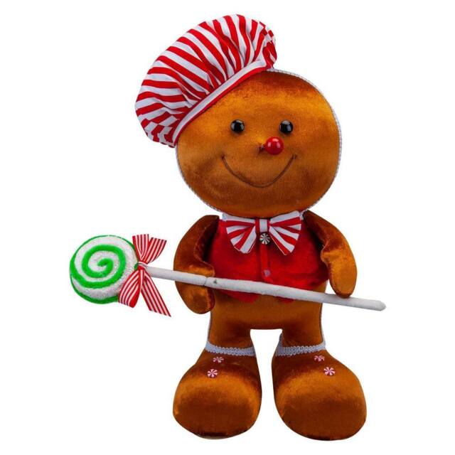 VFM e-Store Christmas Gingerbread Man Decoration 37cm x 25cm Red X 1 - Size: 37 cm x 25 cm - image 1