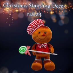 VFM e-Store Christmas Gingerbread Man Decoration 37cm x 25cm Red X 1 - Size: 37 cm x 25 cm - thumbnail 3