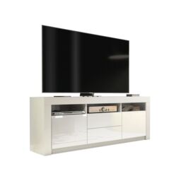 Creative Furniture TV Unit 160cm Modern - White with High Gloss Doors - thumbnail 5