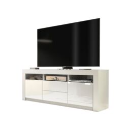 Creative Furniture TV Unit 160cm Modern - White with High Gloss Doors - thumbnail 3