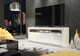 Creative Furniture TV Unit 160cm Modern - White with High Gloss Doors - thumbnail 2