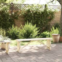 Berkfield Home Beautiful Garden Bench 115 cm Solid Wood Fir in Light Oak