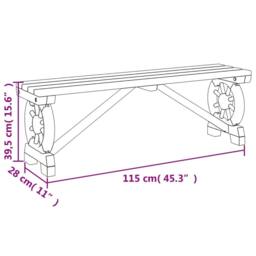 Berkfield Home Beautiful Garden Bench 115 cm Solid Wood Fir in Light Oak - thumbnail 9