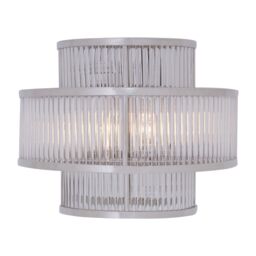 Orsina Salasco 3 Tier Nickel Finish Glass Wall Light in Silver - thumbnail 4