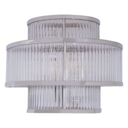Orsina Salasco 3 Tier Nickel Finish Glass Wall Light in Silver - thumbnail 2