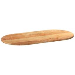 Berkfield Home Table Top Light Brown 100x50x2 cm Solid Wood Oak Oval - Size: 100 x 50 x 2 cm - thumbnail 4