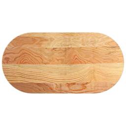 Berkfield Home Table Top Light Brown 100x50x2 cm Solid Wood Oak Oval - Size: 100 x 50 x 2 cm - thumbnail 1