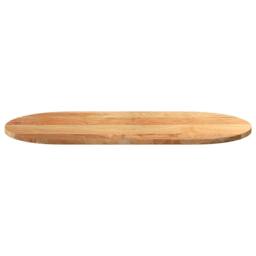 Berkfield Home Table Top Light Brown 100x50x2 cm Solid Wood Oak Oval - Size: 100 x 50 x 2 cm - thumbnail 5