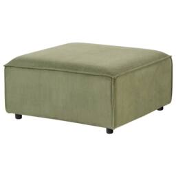 Wyld and Coco Green Cord Ottoman - Modular Footstool with Black Legs - thumbnail 4