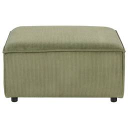 Wyld and Coco Green Cord Ottoman - Modular Footstool with Black Legs - thumbnail 5