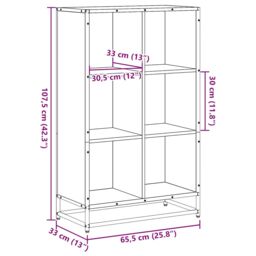 Berkfield Home Book Cabinet Brown Oak 65.5x33x107.5 cm Engineered Wood - thumbnail 9