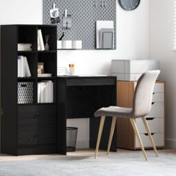 Berkfield Home Writing Desk Black oak Engineered wood 60 x 50 x 76 cm