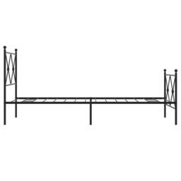 Berkfield Home Metal Bed Frame without Mattress with Footboard Black 75x190cm - Size: 75x190 cm - thumbnail 5