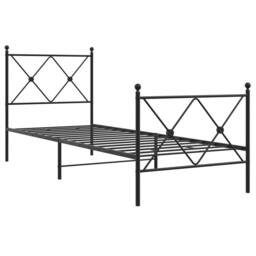 Berkfield Home Metal Bed Frame without Mattress with Footboard Black 75x190cm - Size: 75x190 cm - thumbnail 3