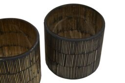 Orsina Gaia Set Of 3 Mosaic Tealight Holders in Gold - thumbnail 4