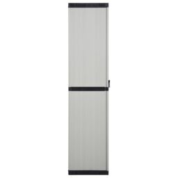 Berkfield Home Garden Storage Cabinet with 3 Shelves Grey&Black 68x40x168 cm in Grey - Size: 68 x 40 x 168 cm - thumbnail 4