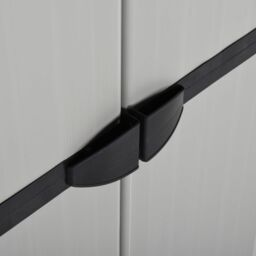 Berkfield Home Garden Storage Cabinet with 3 Shelves Grey&Black 68x40x168 cm in Grey - Size: 68 x 40 x 168 cm - thumbnail 6