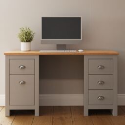 GFW Lancaster Study Desk in Grey - thumbnail 1