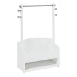 EONLION Kids Hanging Rail with Extra Storage, Kids Clothes Rail in White - thumbnail 4