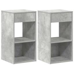 Berkfield Home Bedside Cabinets with Drawer 2 pcs Concrete Grey 35x34x66.5 cm - thumbnail 1