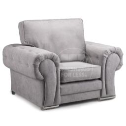 Furnishings For Less UK Milan Fabric 3 Piece Sofa Suite Grey Full Back Chesterfield Style - thumbnail 4