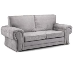 Furnishings For Less UK Milan Fabric 3 Piece Sofa Suite Grey Full Back Chesterfield Style - thumbnail 2
