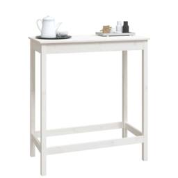 Berkfield Home Bar Table White 100x50x110 cm Solid Wood Pine - Size: 100 x 50 x 110 cm - thumbnail 4