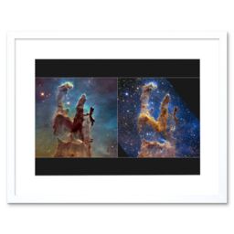 "Artery8 Wall Art Print NASA James Webb Hubble Comparison Space Telescope Pillars of Creation Eagle Nebula Artwork Framed 9X7 Inch - Size: W7"" x H9""" - thumbnail 1