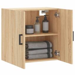 Berkfield Home Wall Cabinet Sonoma Oak 60x31x60 cm Engineered Wood in Light Tan - Size: 60 x 31 x 60 cm - thumbnail 4