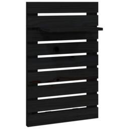 Berkfield Home Wall-mounted Bedside Shelves 2 pcs Black Solid Wood Pine - thumbnail 5