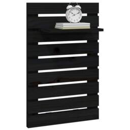 Berkfield Home Wall-mounted Bedside Shelves 2 pcs Black Solid Wood Pine - thumbnail 4