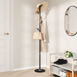 Berkfield Home Coat Stand Black 175 cm Powder-coated Iron - thumbnail 3