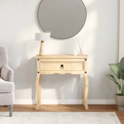 Berkfield Home Beautiful Console Table Corona 73x35x73 cm Solid Wood Pine in Light Tan - Size: 73 x 35 x 73 cm