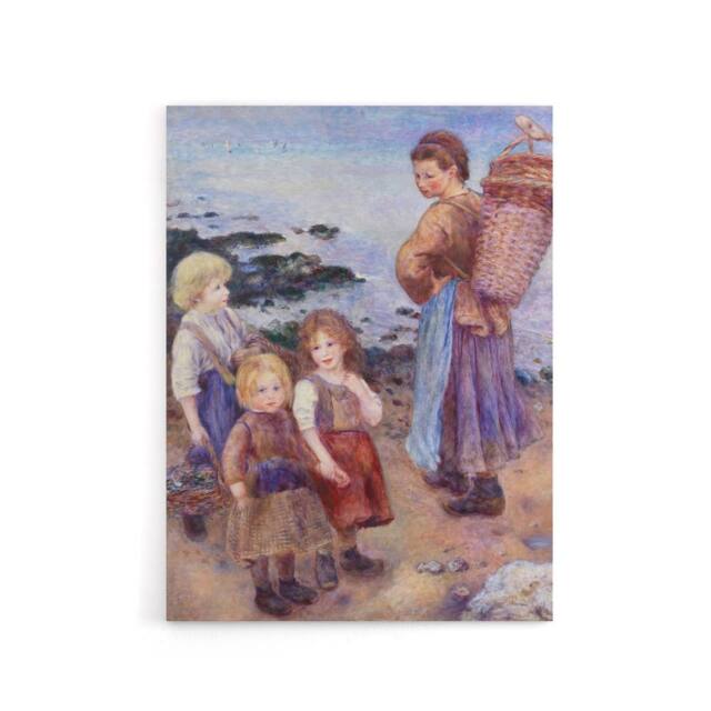 "Artery8 Mussel Fishers at Berneval Renoir Vintage Canvas Wall Art - Size: W18"" x H24""" - image 1