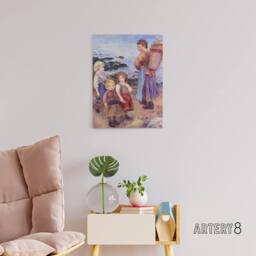 "Artery8 Mussel Fishers at Berneval Renoir Vintage Canvas Wall Art - Size: W18"" x H24""" - thumbnail 3