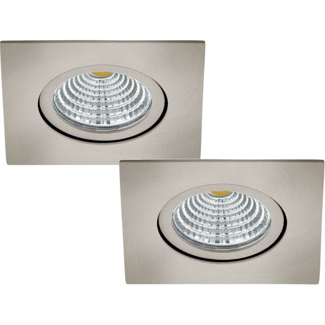 Loops 2 PACK Wall / Ceiling Recess Square Downlight Satin Nickel Spotlight 6W LED in Metallics - image 1