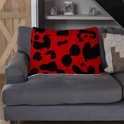 Benjamin Tate Design Red Leopard Print Blanket in Natural - Size: 120 cm x 150 cm - thumbnail 2